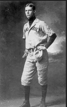 A young Grantland Rice in an old-fashioned baseball uniform