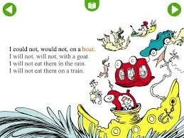 Page from Green Eggs and Ham: I could not, would not, on a boat