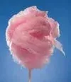 A puff of pink cotton candy against a blue sky